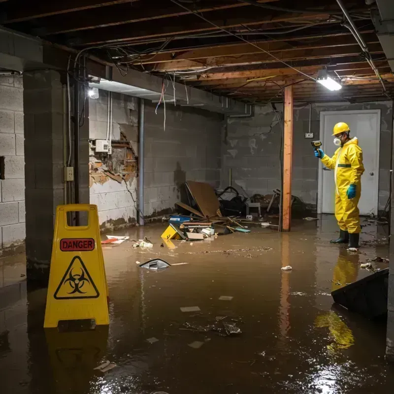 Flooded Basement Electrical Hazard in Stokes County, NC Property