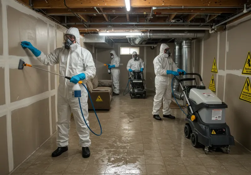 Basement Moisture Removal and Structural Drying process in Stokes County, NC